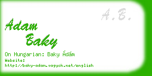 adam baky business card